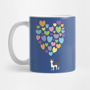 Rainbow Tabby Cat Love Mug